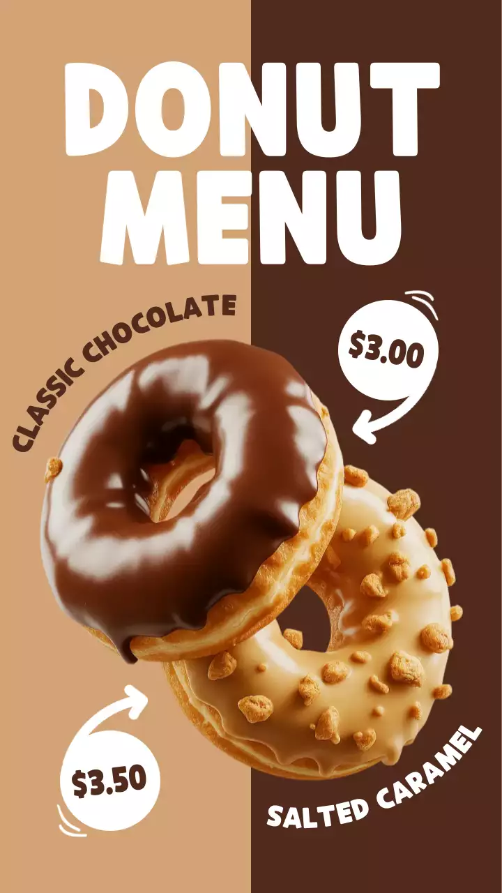 Postagem no Instagram do cardápio de donuts divertidos da Brown