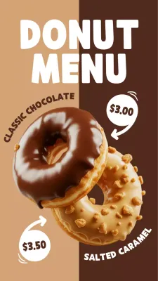 Postagem no Instagram do cardápio de donuts divertidos da Brown