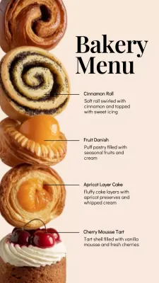 Beige Modern Bakery Menu Instagram Post