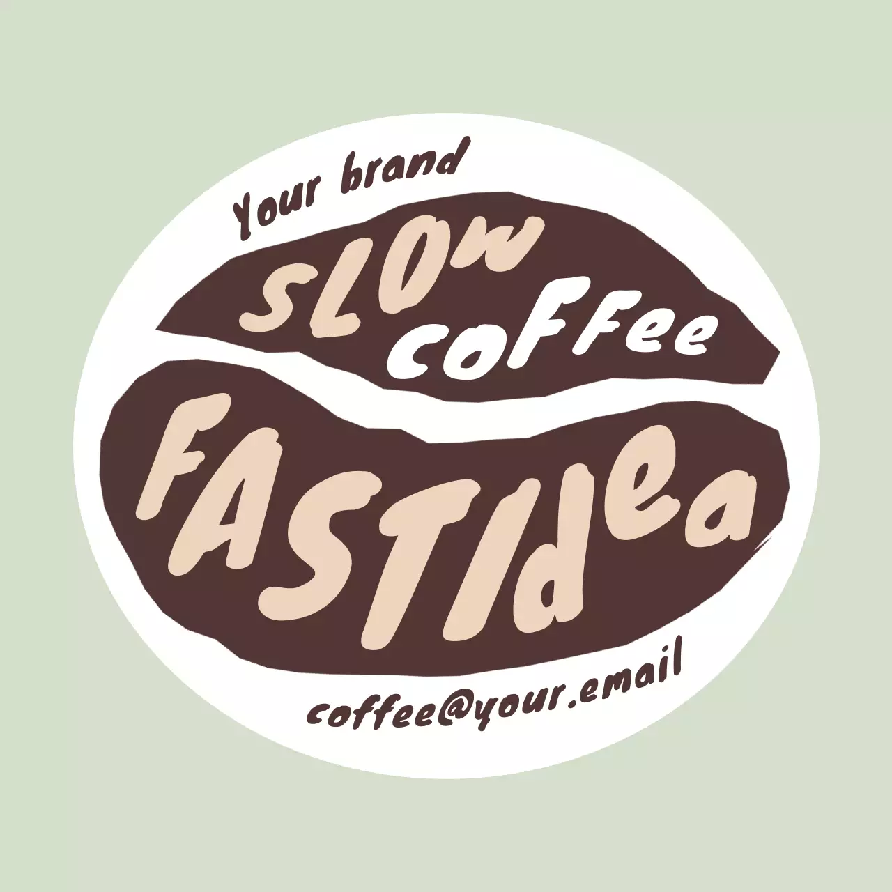 ベージュ シンプル コーヒー ロゴ イラスト