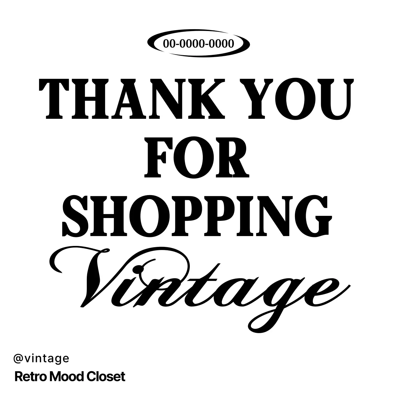 白黒 ビンテージ ショッピング お知らせ レトロ