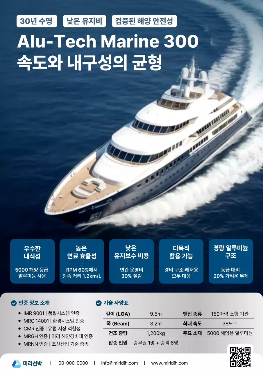 파랑 고급 해양 안전성 광고