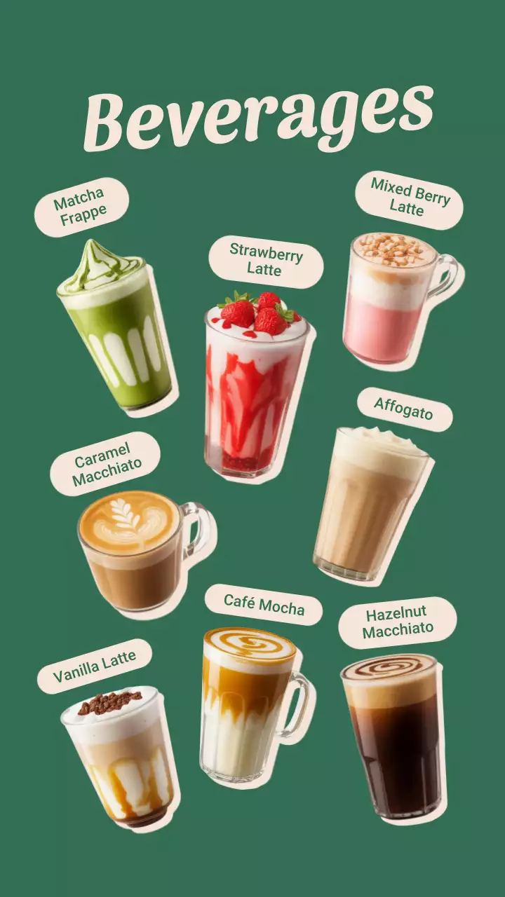 Green Beverages Menu Instagram Post