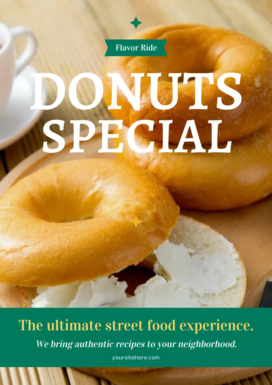 Beige Rustic Donuts Promotion Poster