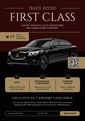 Maroon Luxury Transport Promotion Poster