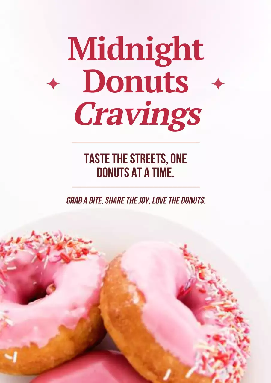 Pink Retro Donuts Advertisement Poster