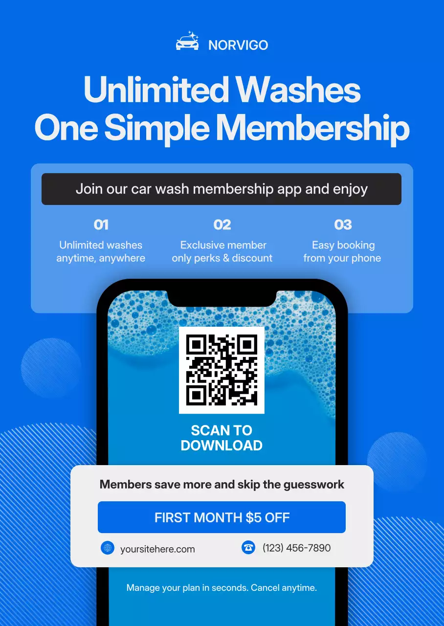 Blue Modern Car Promotion Application Poster