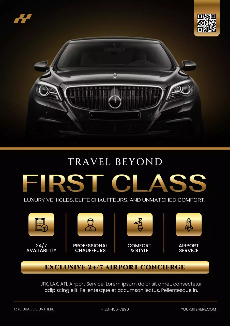 Black Luxury Travel Promotion Poster