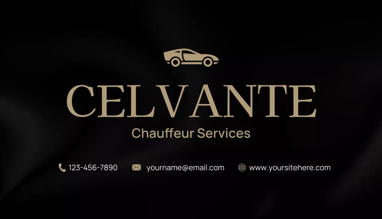 Black Elegant Chauffeur Advertisement Business Card