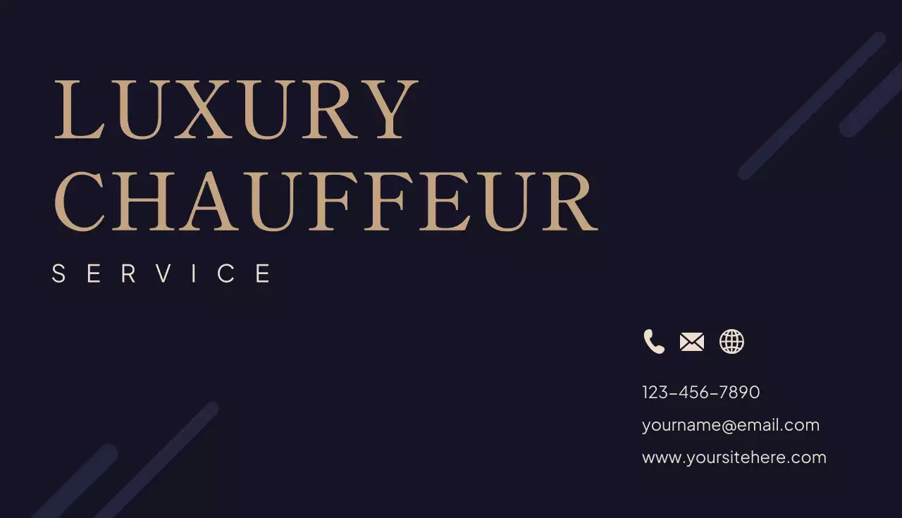 Navy Elegant Chauffeur Business Card