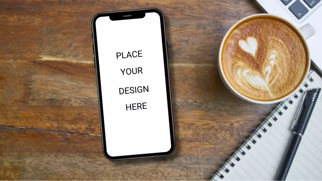 wood minimal smartphone mockup design