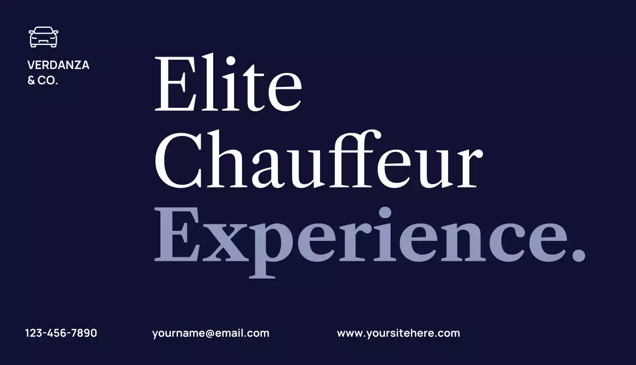 Blue Modern Chauffeur Promotion Business Card