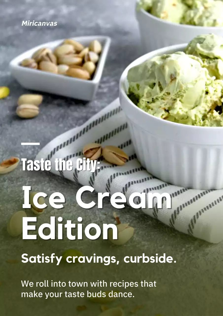Green Modern Ice Cream Promotion Poster