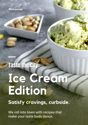 Green Modern Ice Cream Promotion Poster
