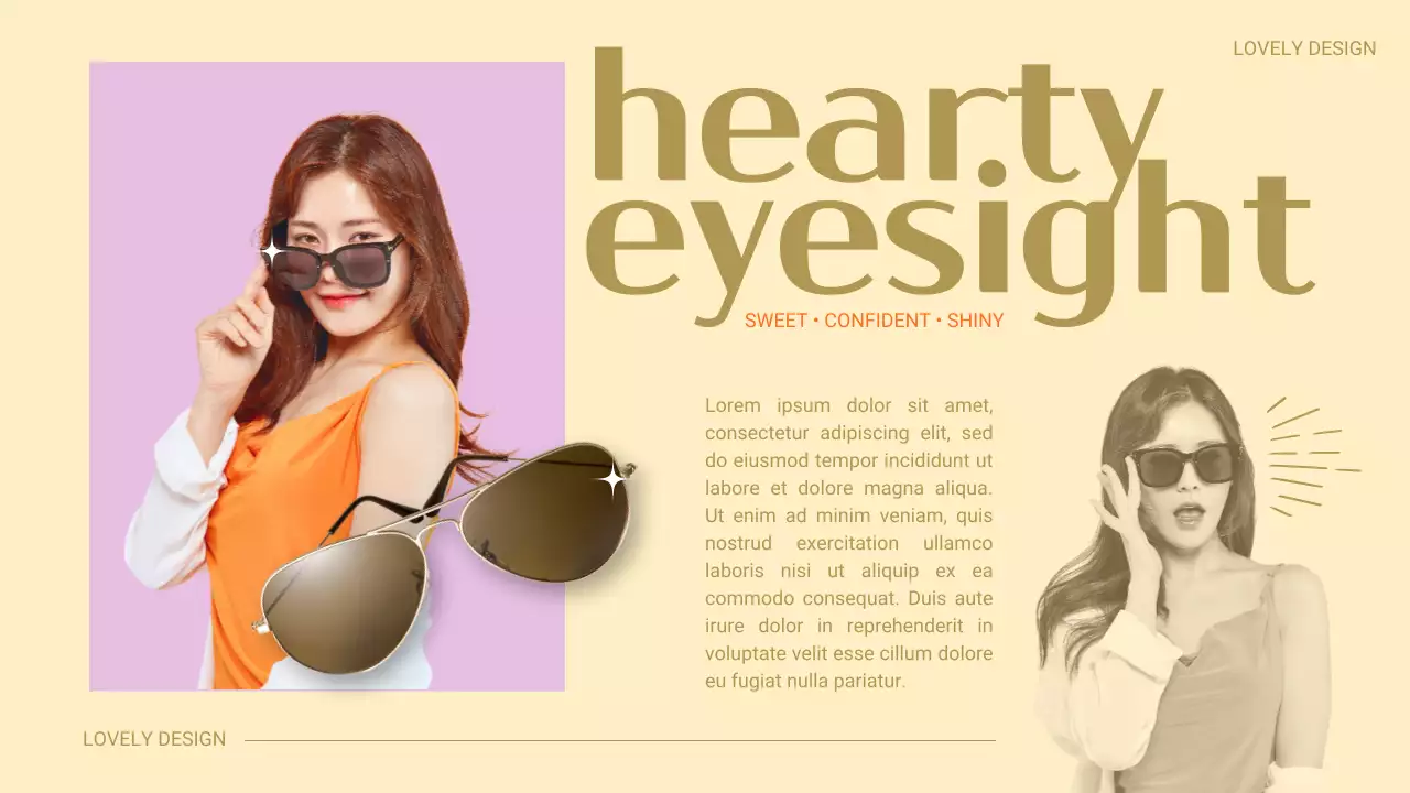 beige modern eyewear advertisement