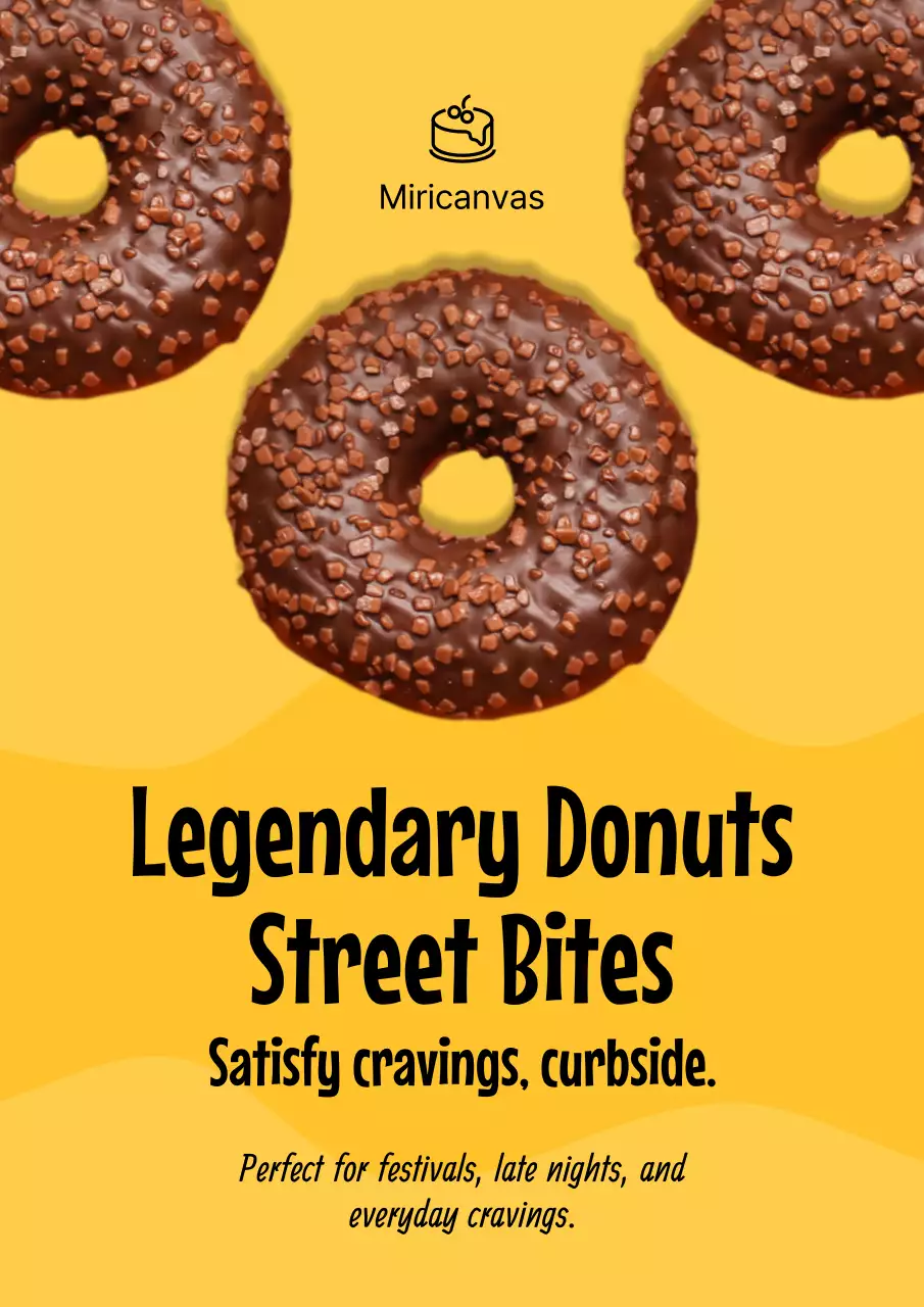 Yellow Trendy Donut Advertisement Poster