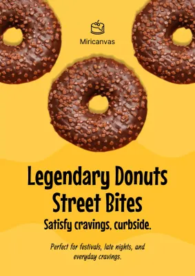 Yellow Trendy Donut Advertisement Poster