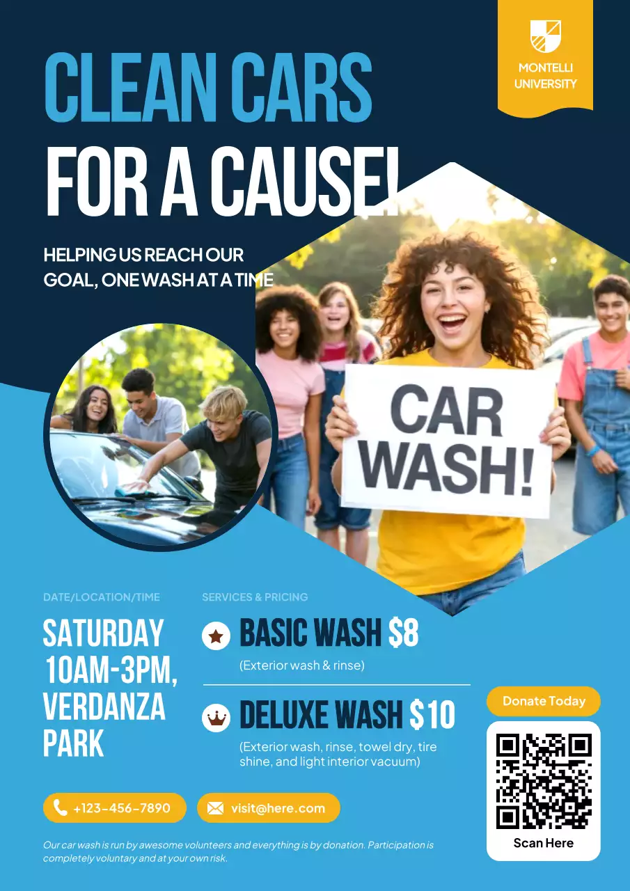 Blue Modern Charity Promotion Poster