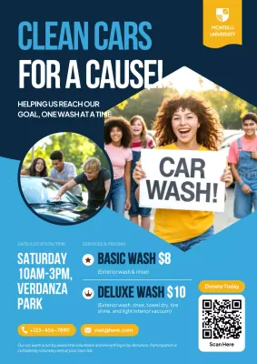 Blue Modern Charity Promotion Poster