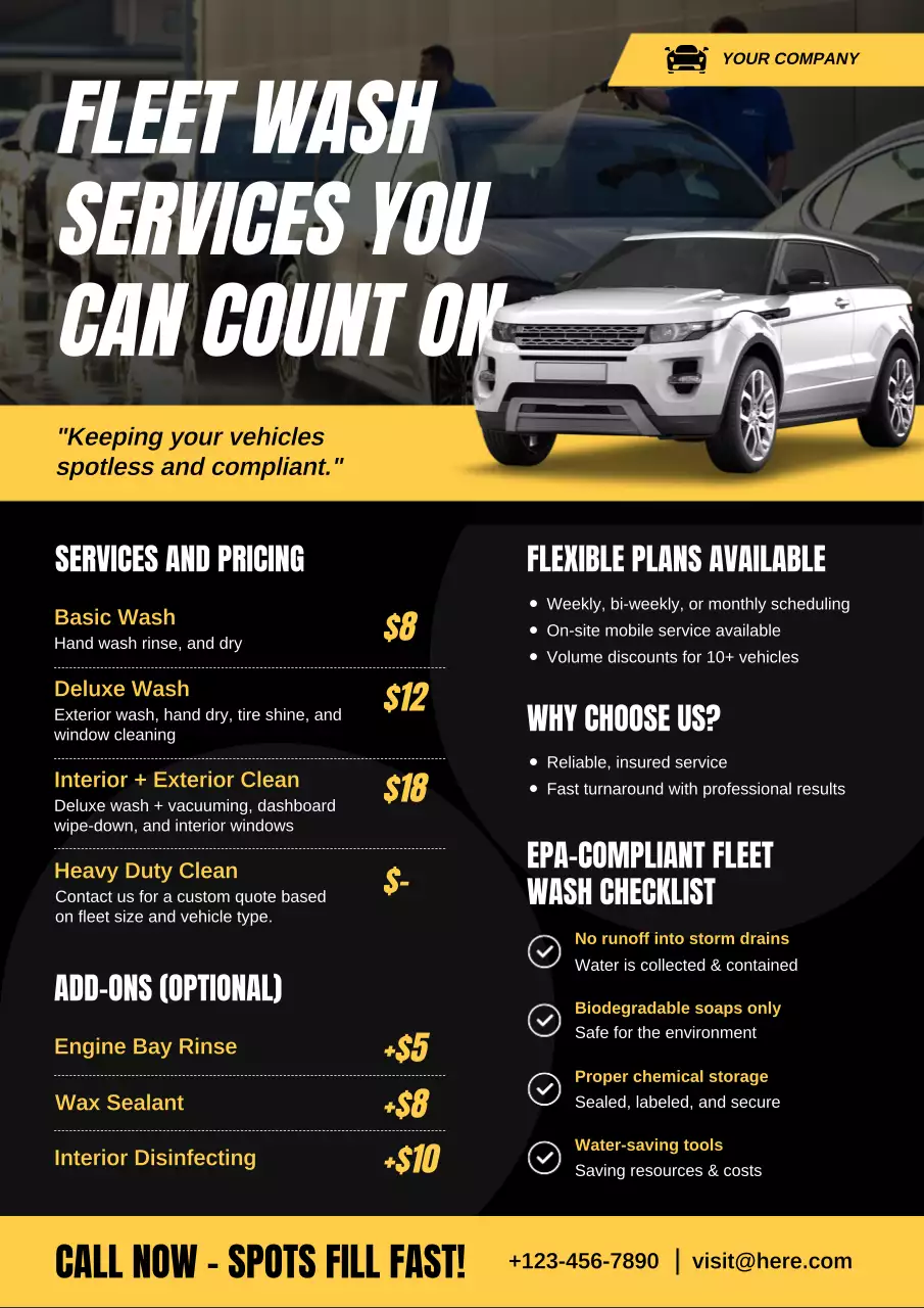 Yellow Modern Vehicle Promotion Poster