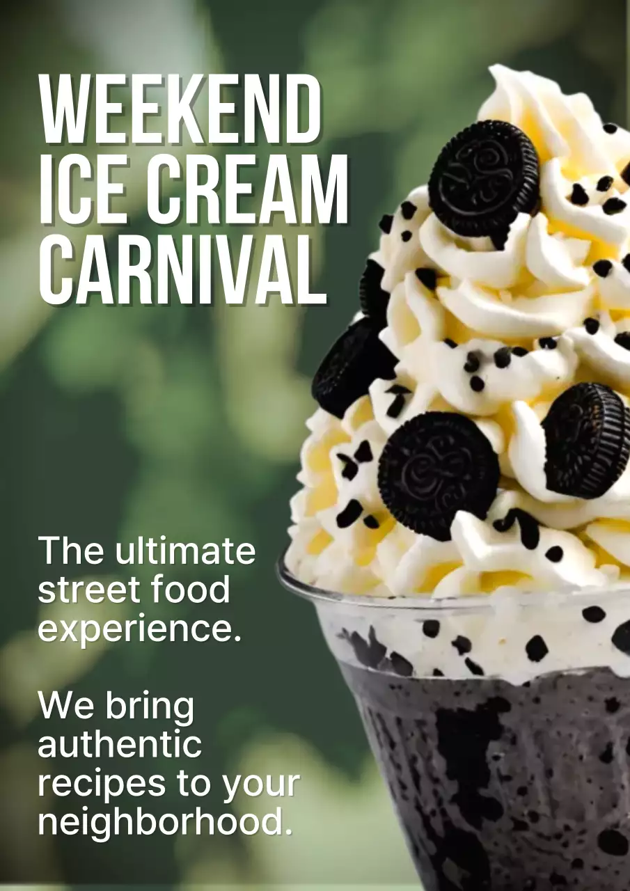 Black Modern Ice Cream Promotion Poster