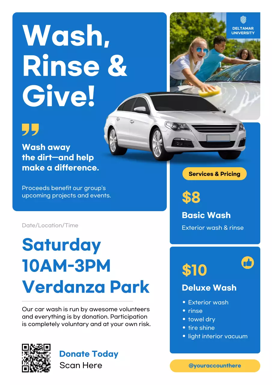 Blue Modern Charity Event Announcement Poster