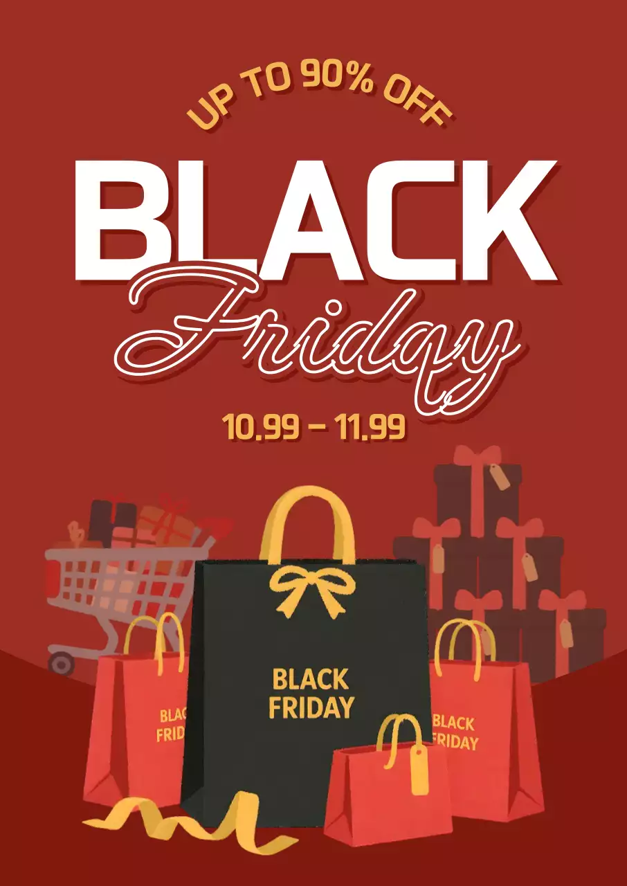 빨강 모던 쇼핑 프로모션