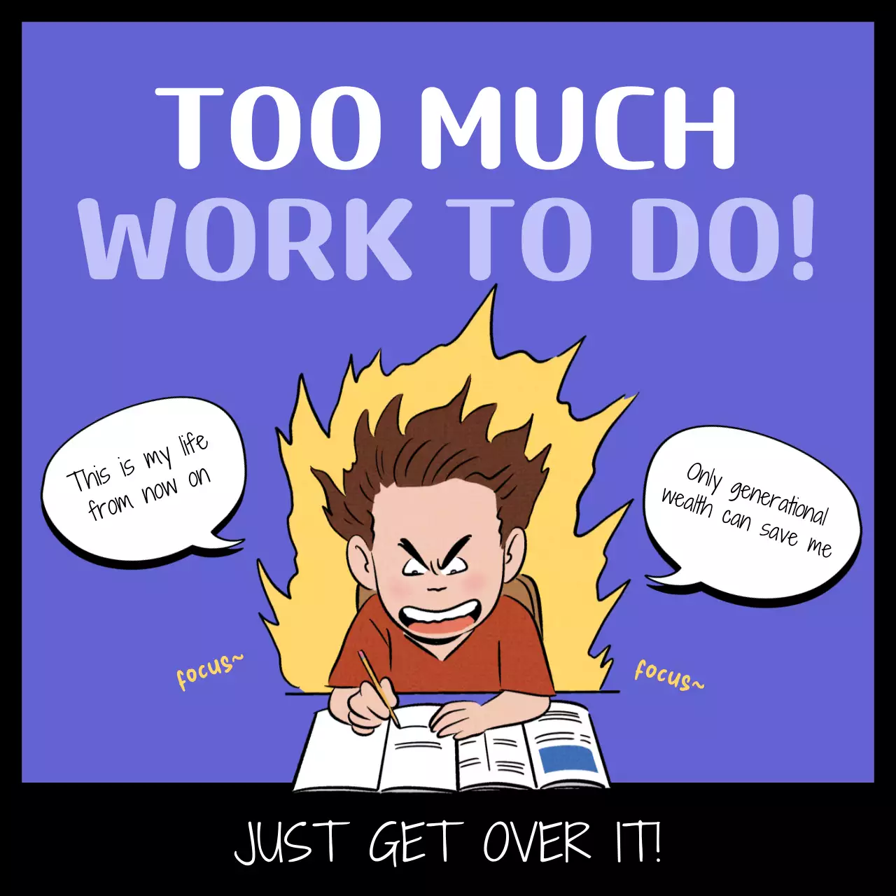 Purple Comic Work Meme Instagram Post