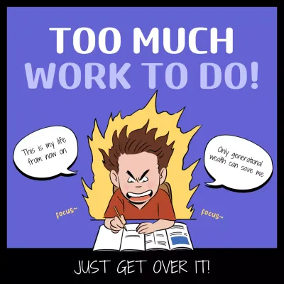 Purple Comic Work Meme Instagram Post