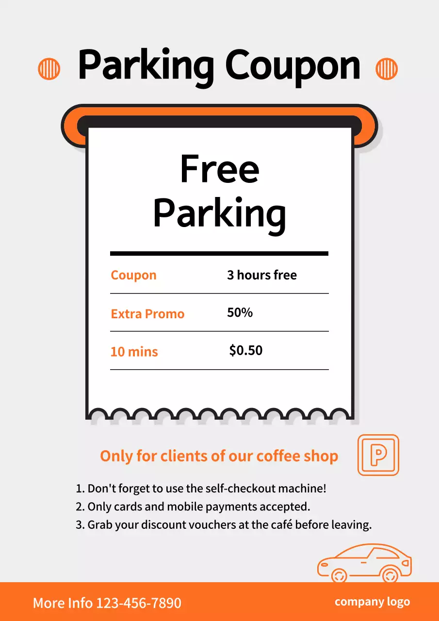 Orange Modern Parking Promotion