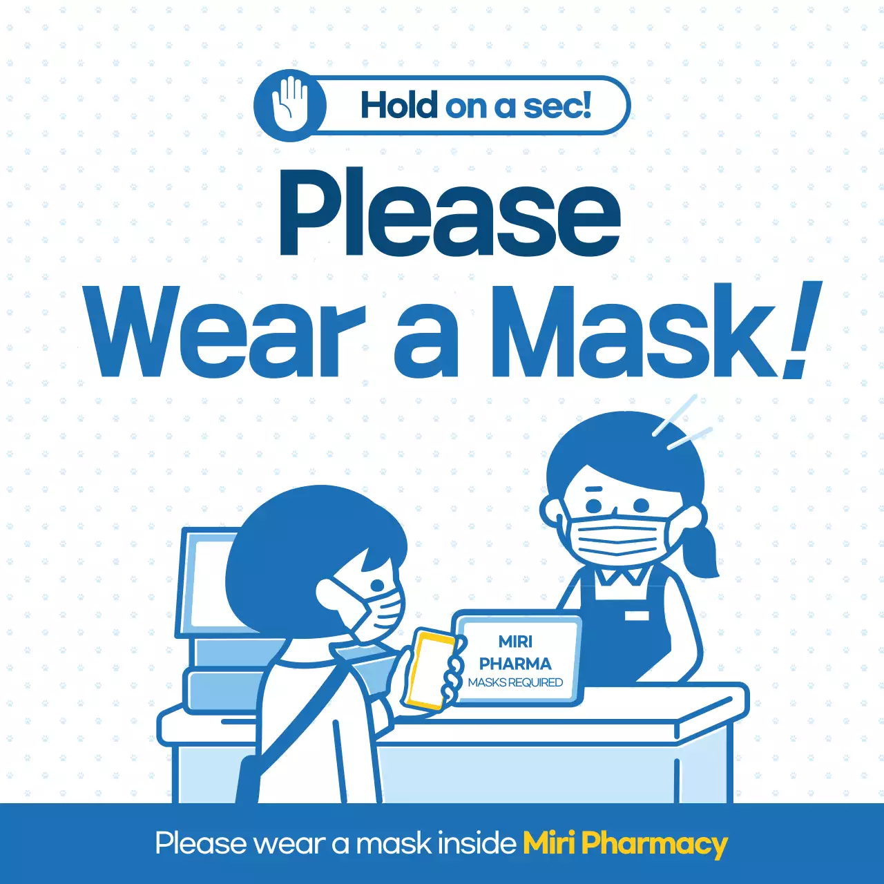 Mask phasing notification with blue point color