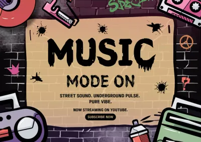 Black Graffiti Music Advertisement Poster