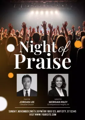 Black Modern Church Event Promotion Poster