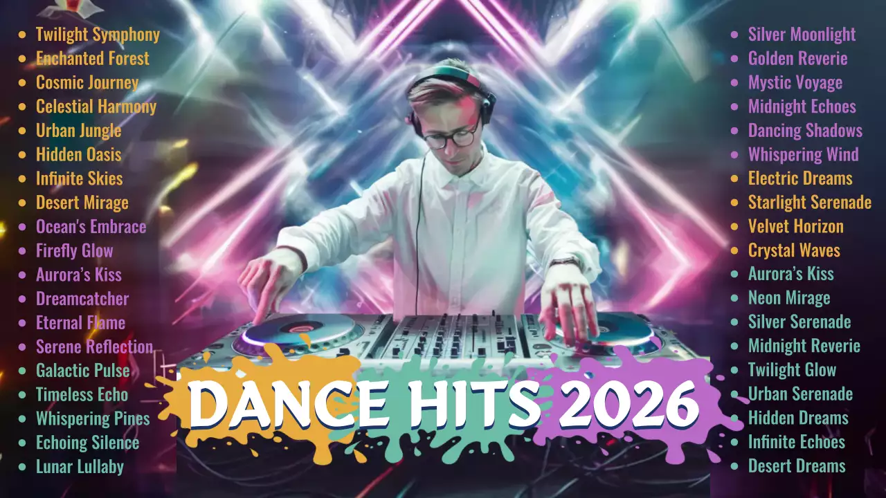 Neon Trendy Dance Playlist YouTube Thumbnail