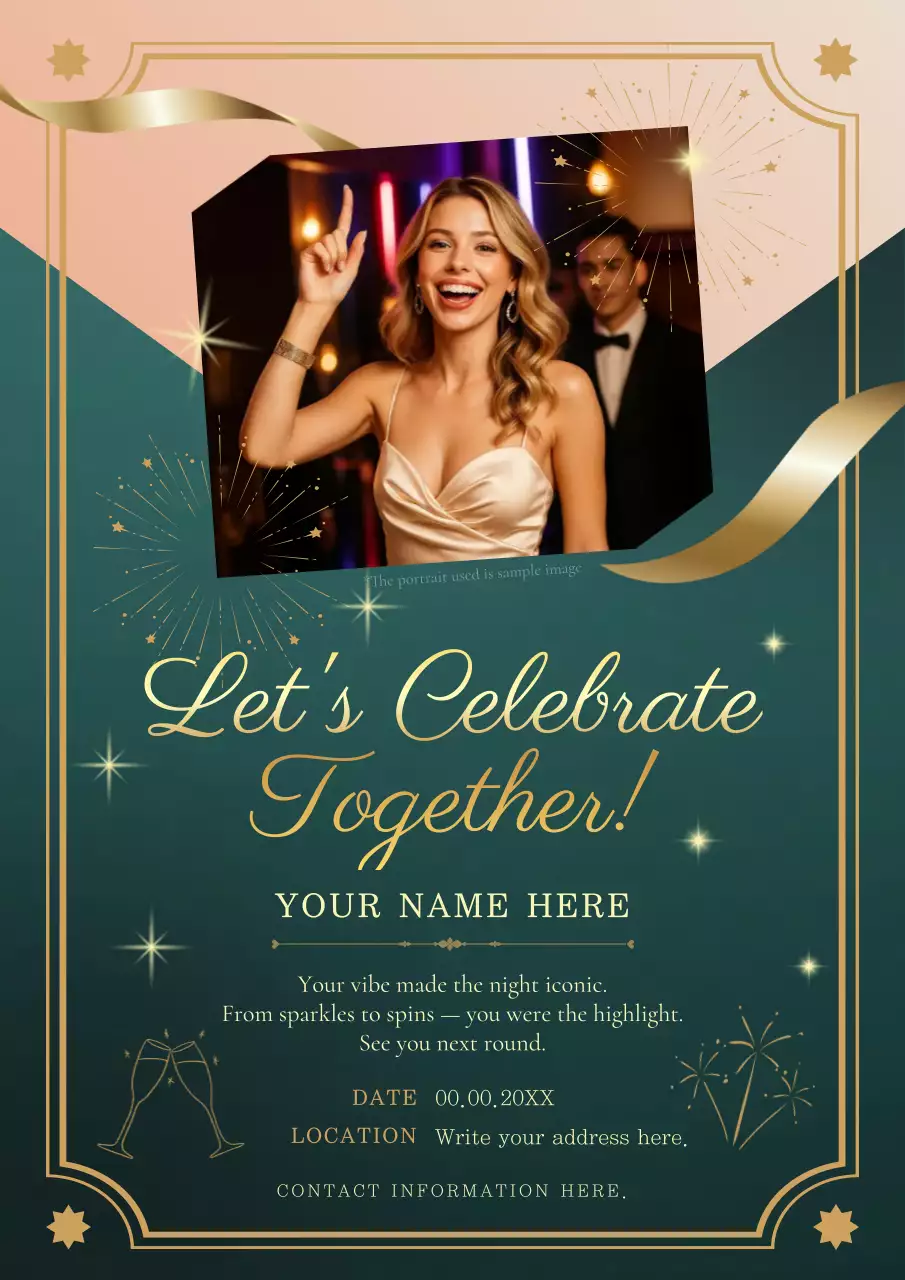 Gold Elegant Celebration Invitation Poster