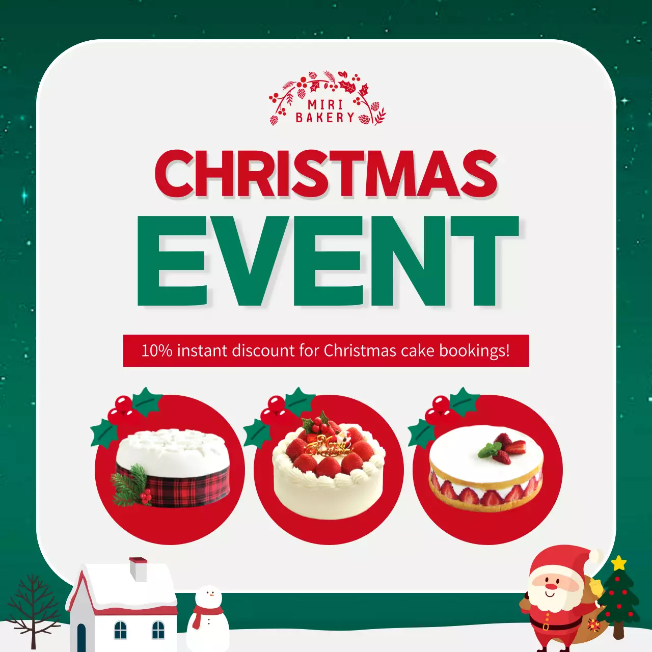 Red Festive Bakery Promotion Instagram Post