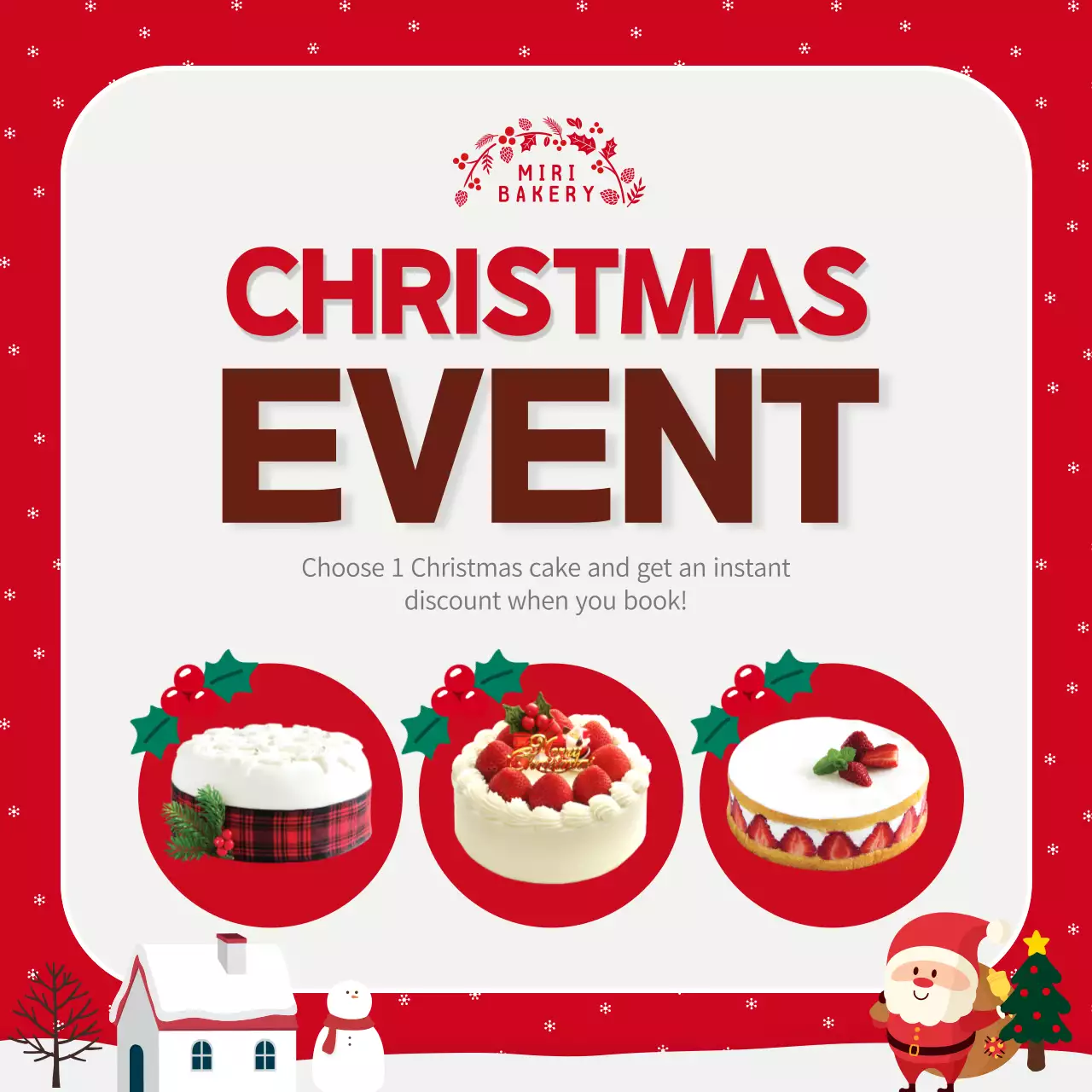 Red Festive Bakery Promotion Instagram Post