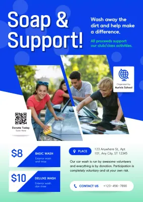 Blue Modern Charity Promotion Poster