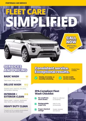 Yellow Modern Car Service Promotion Poster