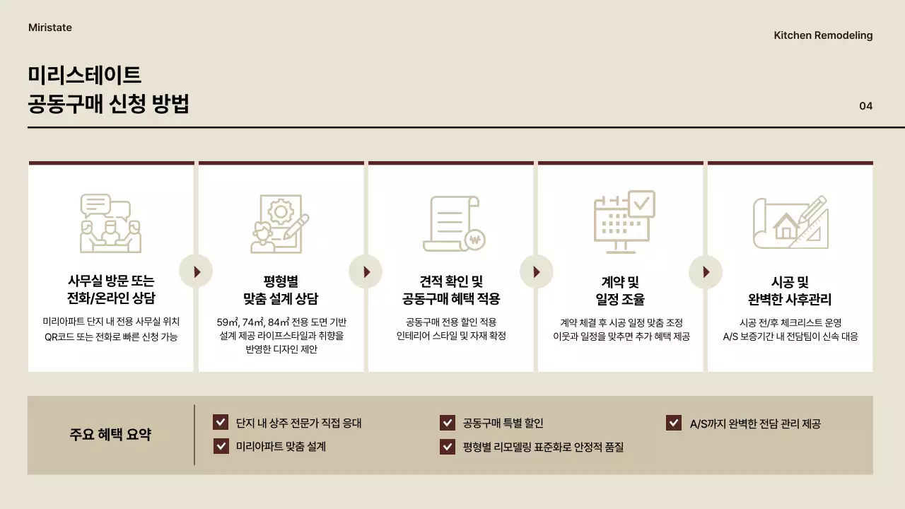 베이지 모던 주방 광고