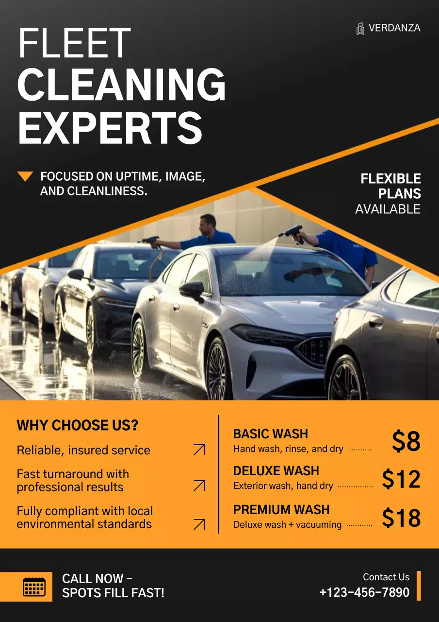 Black Modern Cleaning Promotion Poster