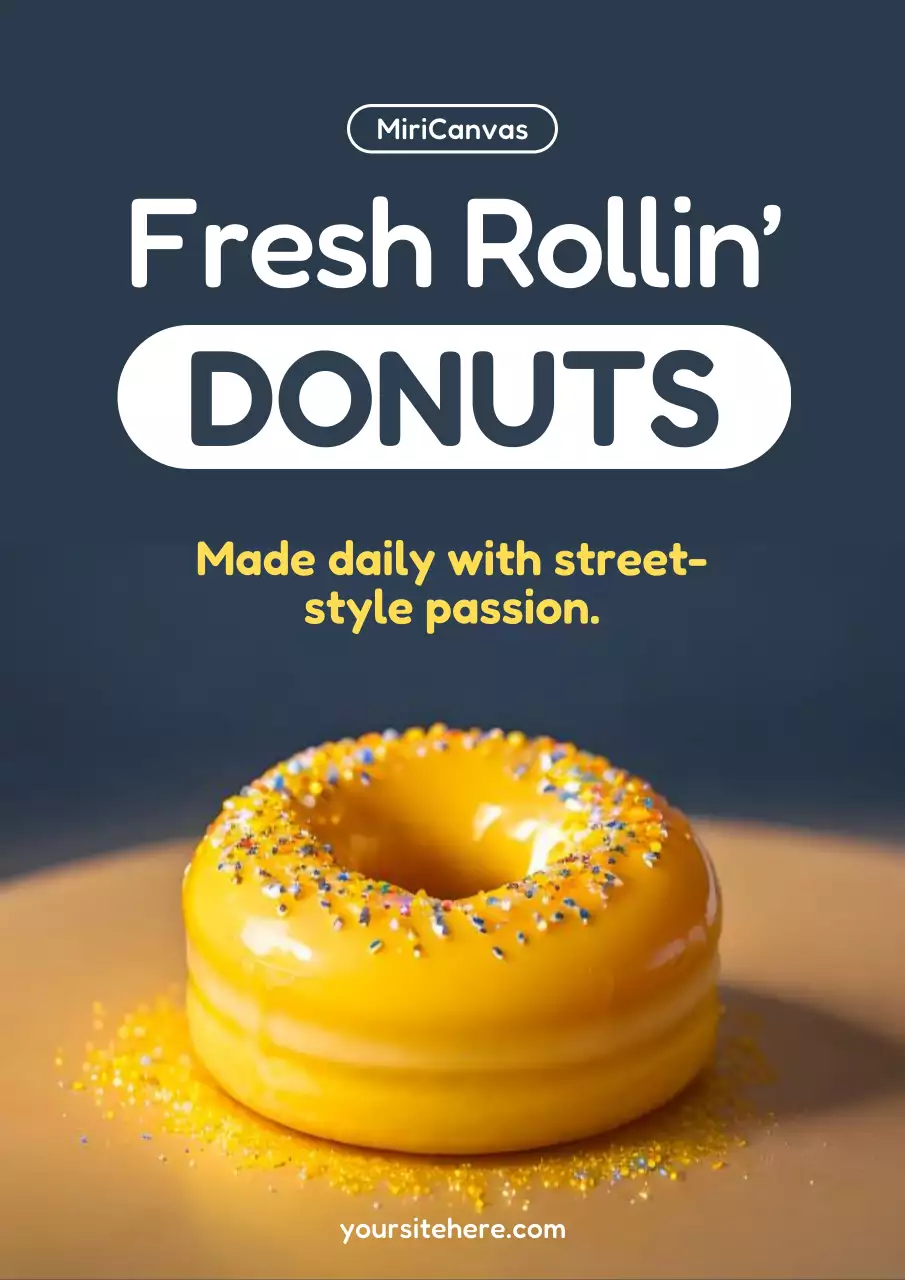 Yellow Modern Donuts Advertisement Poster