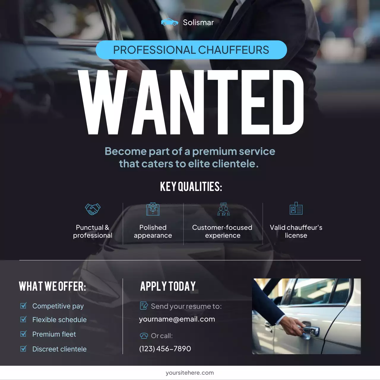 Black Modern Chauffeur Job Posting Instagram Post