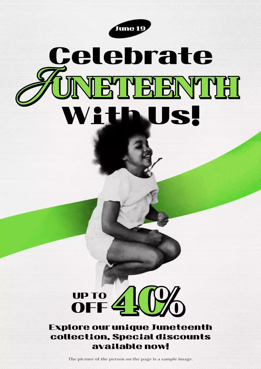 Green Retro Juneteenth Promotion Poster