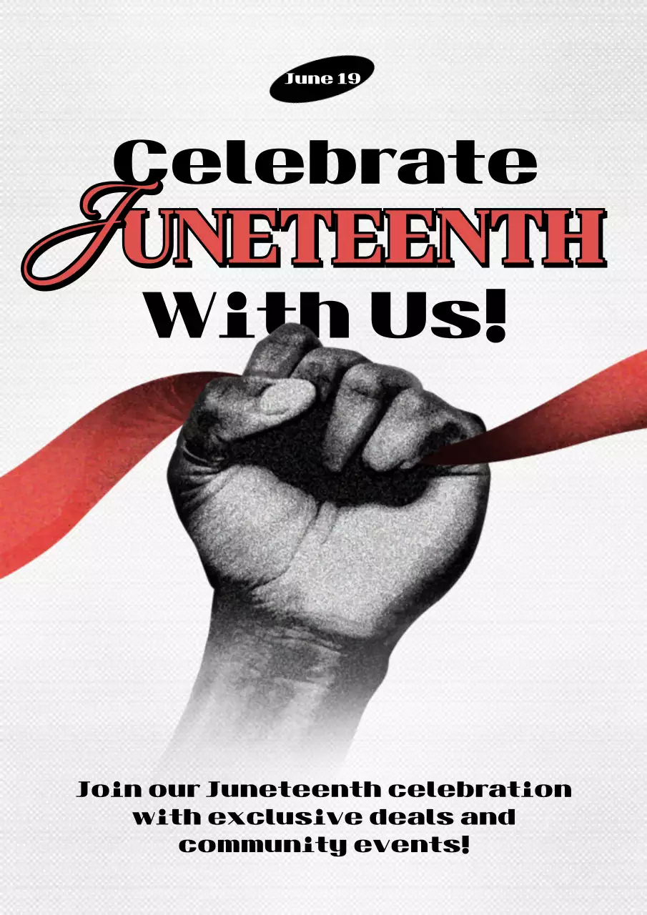 Red Traditional Juneteenth Announcement Poster