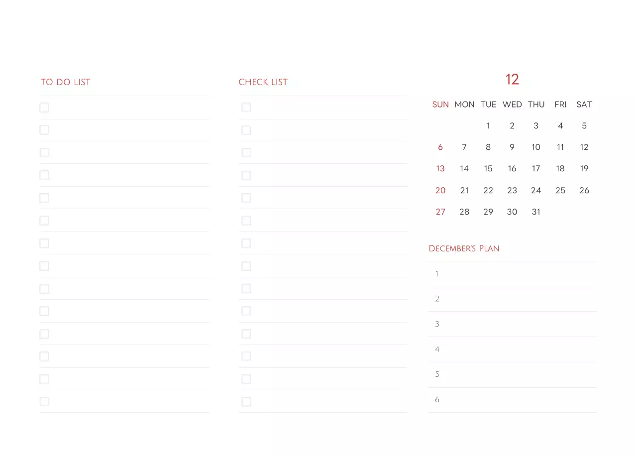 白と黒のシンプルな2025年版数字卓上カレンダー