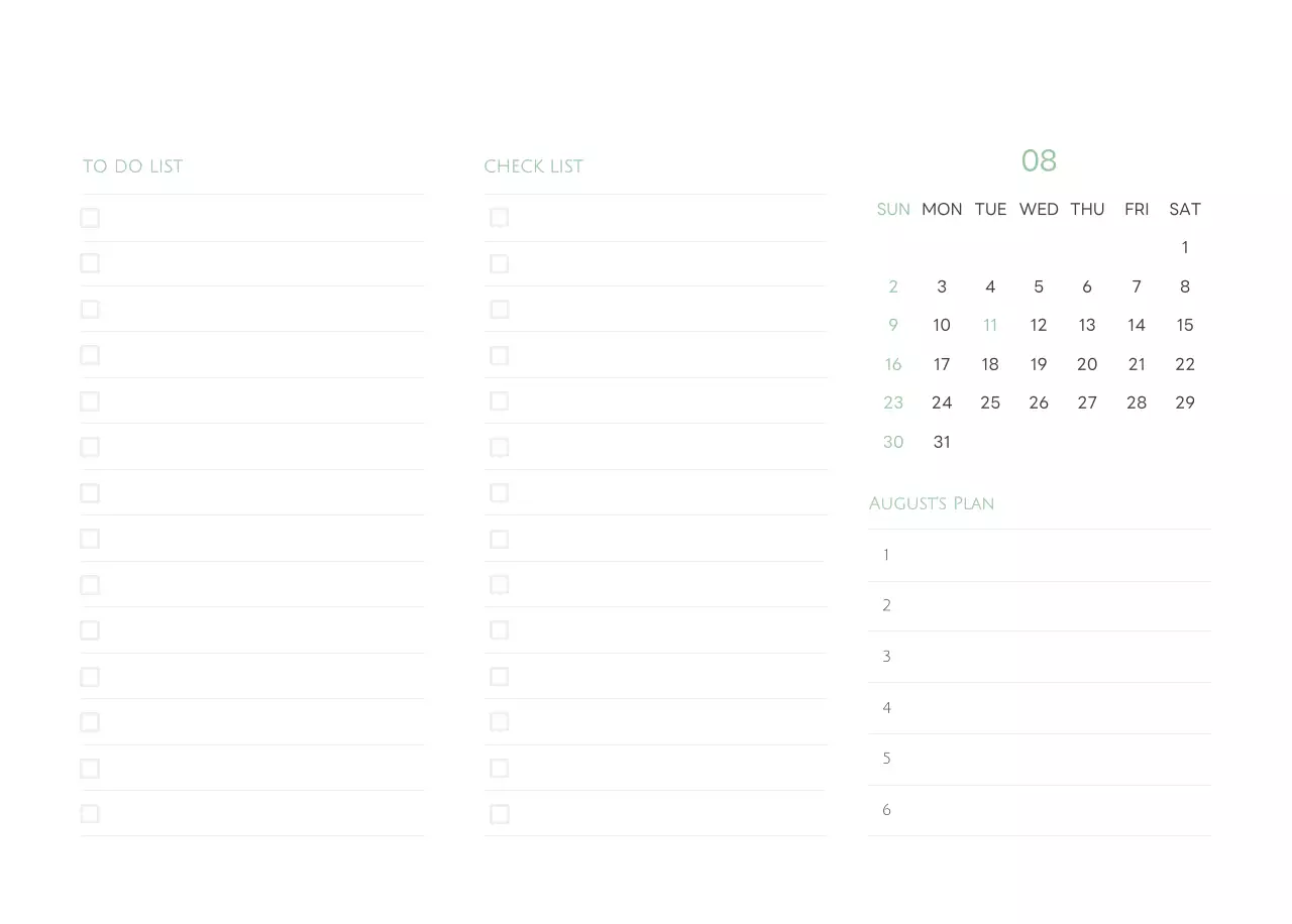 白と黒のシンプルな2025年版数字卓上カレンダー