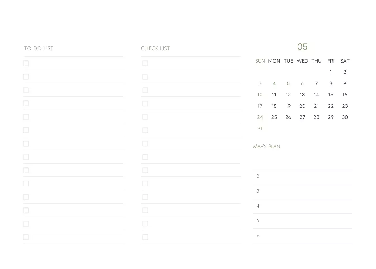 白と黒のシンプルな2025年版数字卓上カレンダー
