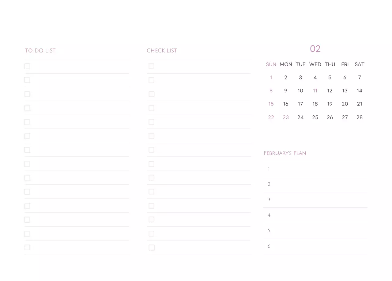 白と黒のシンプルな2025年版数字卓上カレンダー