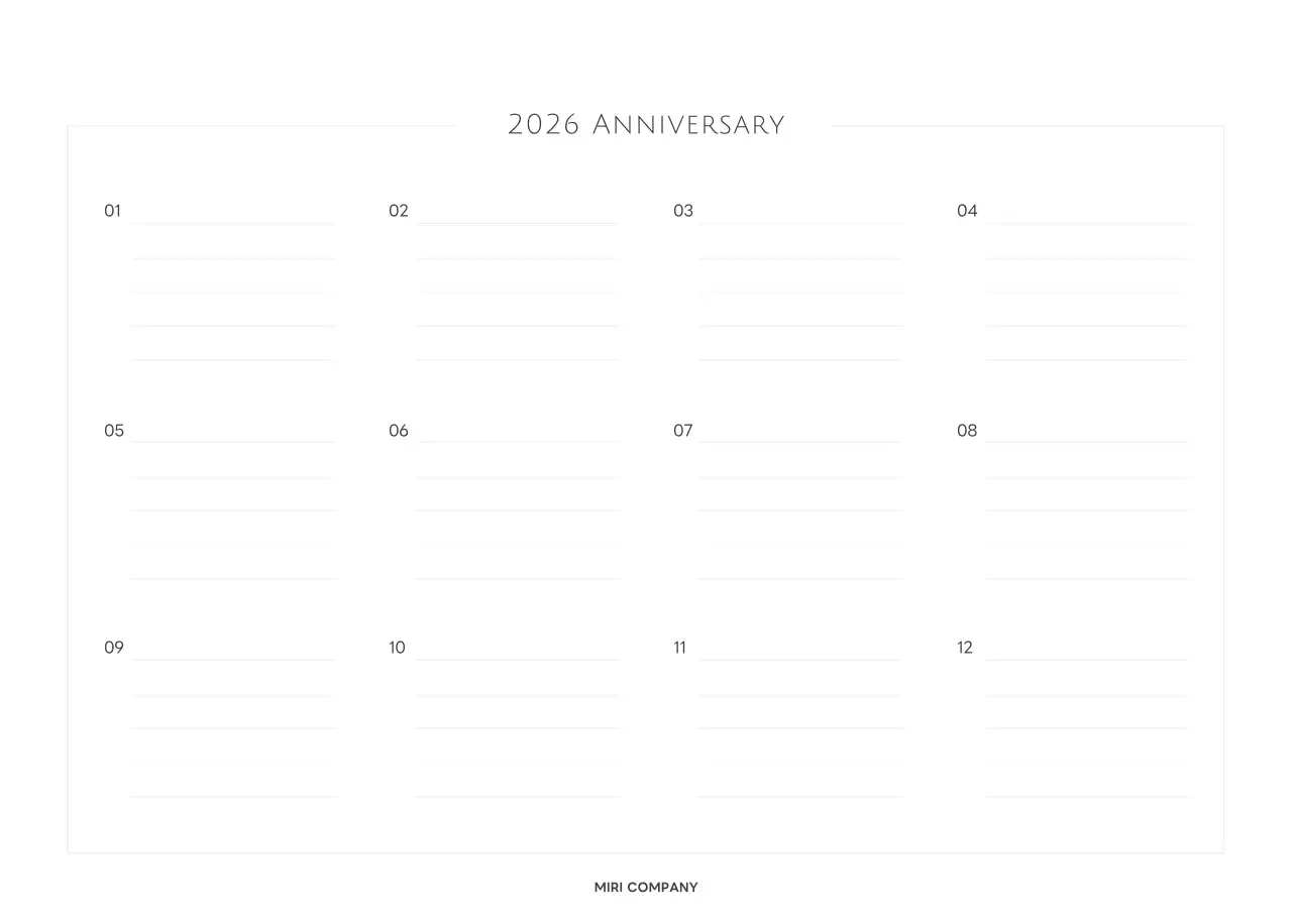 白と黒のシンプルな2025年版数字卓上カレンダー